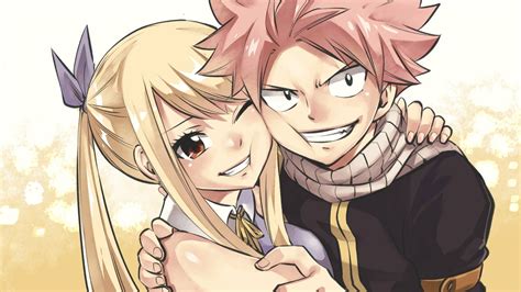 Lucy Heartfilia y Natsu Dragneel uniéndose a Fairy Tail