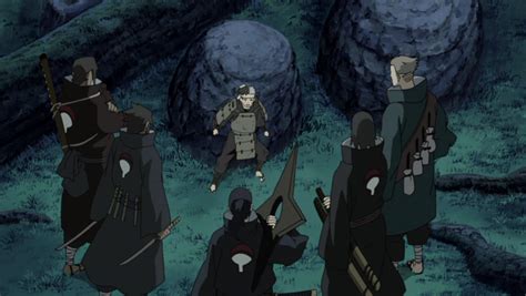 Itama Senju rodeado por ninjas del Clan Uchiha
