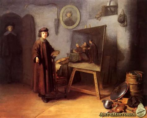 Retrato de un pintor trabajando en su estudio