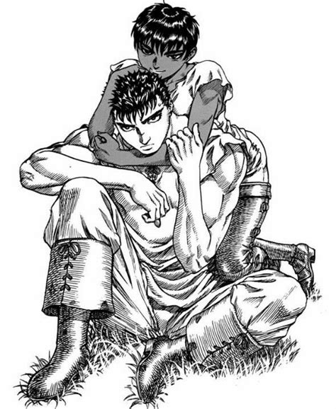 Ilustración de Guts y Casca en Berserk