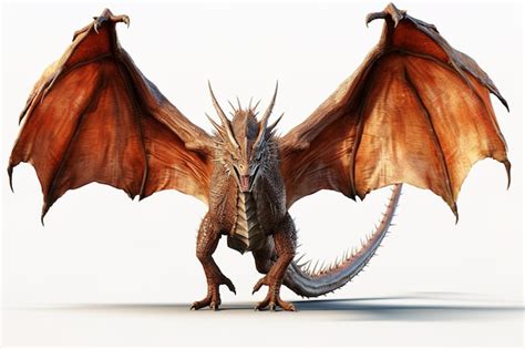 Ilustración de un dragón de viento con alas extendidas