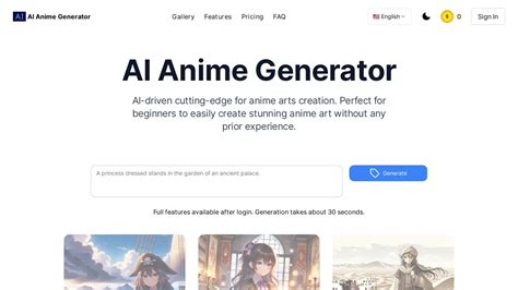 Interfaz de un generador de video con opciones de personalización de estilo anime