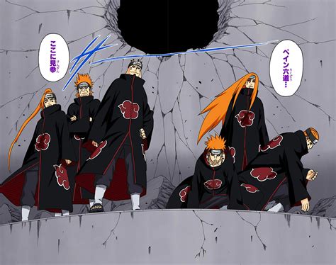 Jiraiya enfrentándose a los Seis Caminos del Dolor