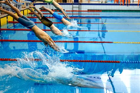 Personajes de Free! en una competencia de natación