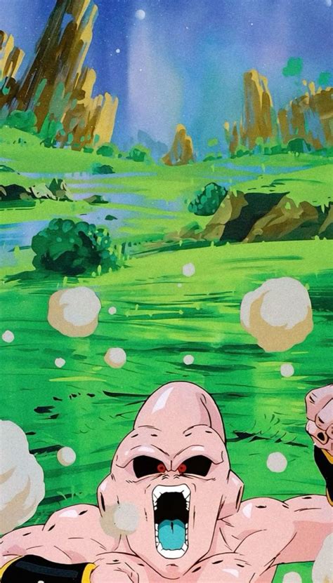 Goku luchando contra un villano con un aura brillante