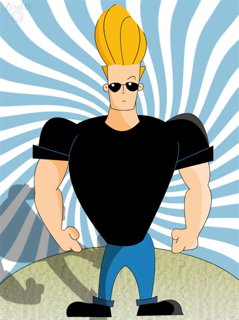 Caricatura de Johnny Bravo con un estilo de arte de manga