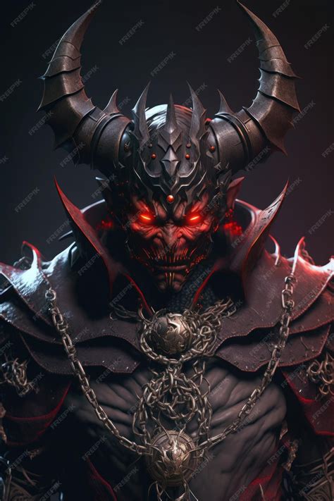 Demonio con ojos rojos y cuernos