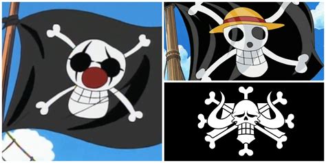Detalle de varias Jolly Roger de One Piece