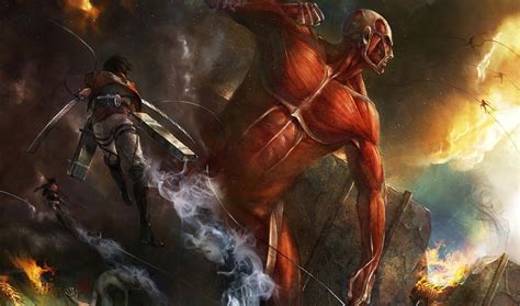 Captura de pantalla del videojuego Attack on Titan mostrando acción contra titanes