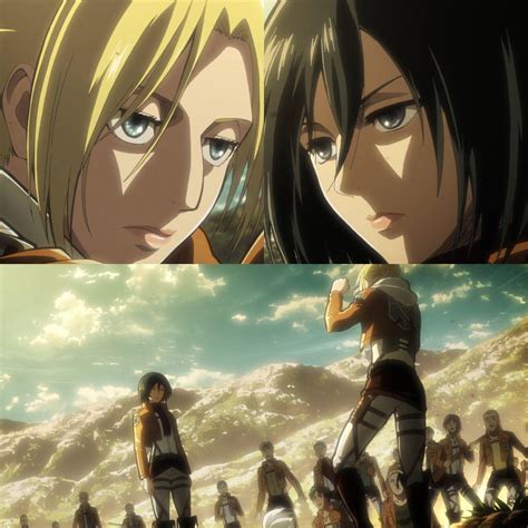 Mikasa atacando a Annie