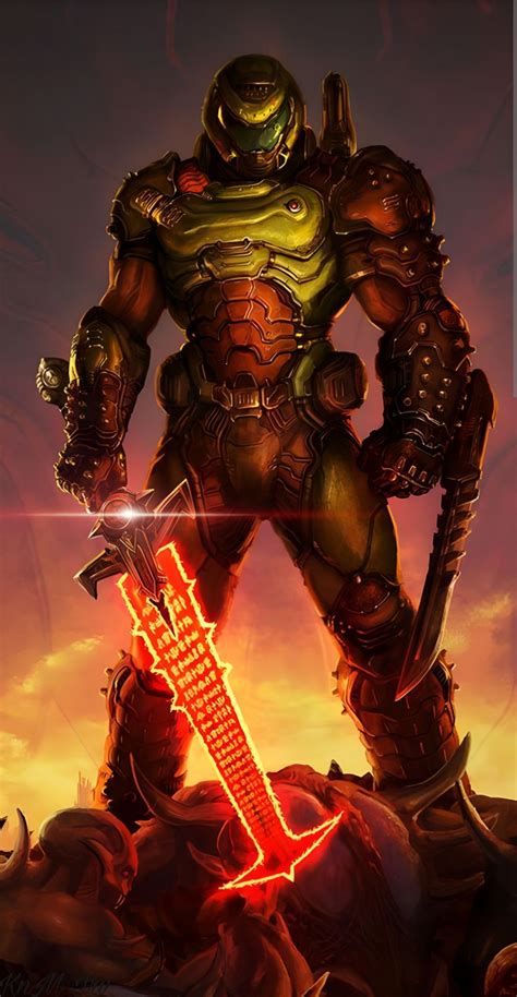 Ilustración del Doom Slayer en combate
