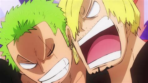 Ilustración de Zoro y Sanji peleando cómicamente