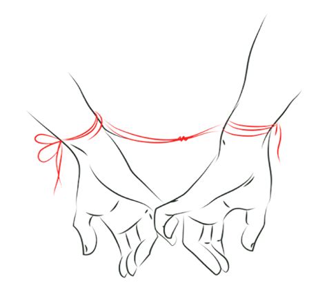 Ilustración de un hilo rojo siendo reparado o entrelazado