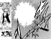Representación de Meliodas usando Counter Vanish