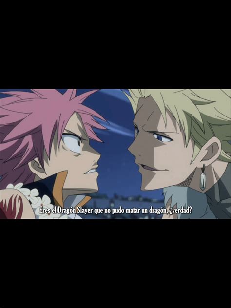 Natsu celebrando su victoria contra Sting y Rogue