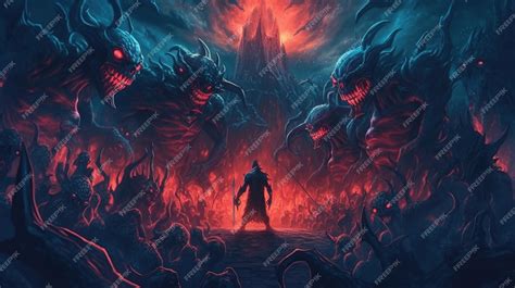 Ilustración de un demonio convocando a un humano