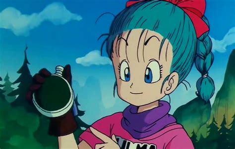 Bulma buscando las Bolas de Dragón con su radar