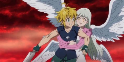 Meliodas y Elizabeth huyendo