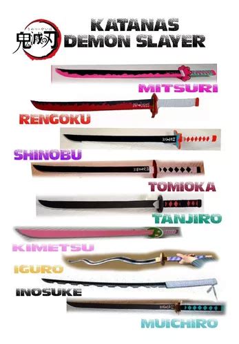 Comparativa de katanas de diferentes personajes de Demon Slayer
