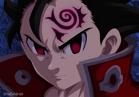 Retrato de Zeldris con su marca demoníaca