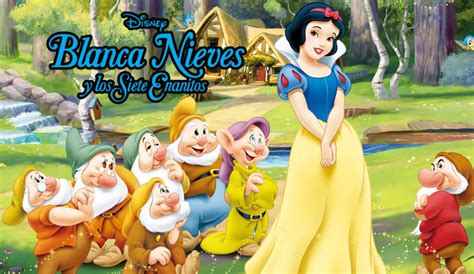 Ilustración antigua de Blancanieves y los siete enanitos