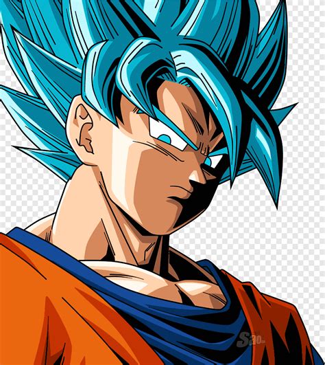 Ilustración de Goku en modo Super Saiyan Blue