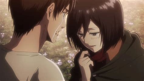 Mikasa Ackerman protegiendo a Eren