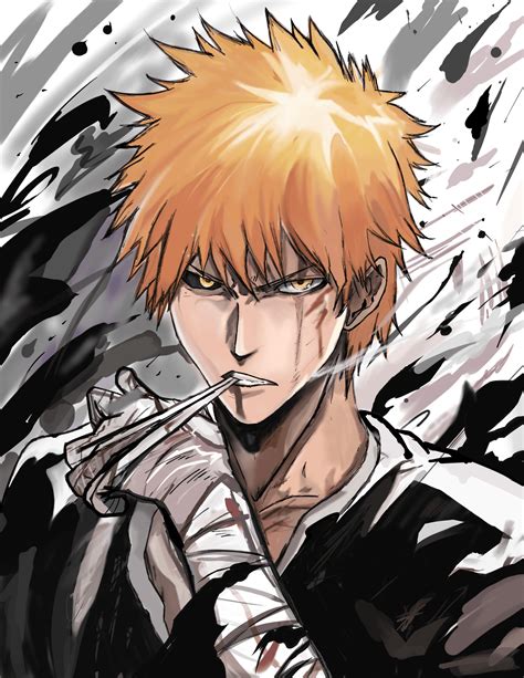 Ichigo Kurosaki empuñando su espada