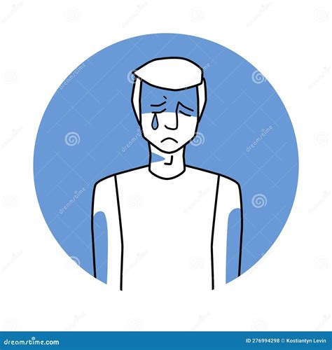 Ilustración de un joven con expresión melancólica