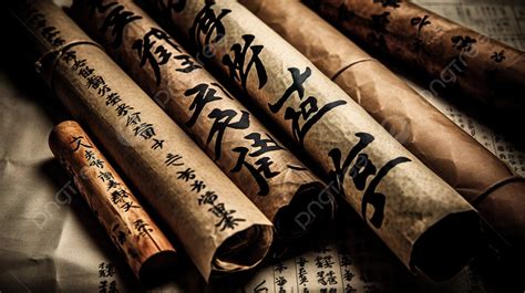 Representación de un antiguo pergamino chino con escritura legalista