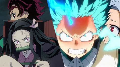 Personajes de My Hero Academia y Demon Slayer