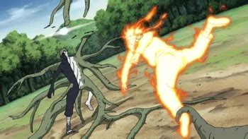 Obito empleando el Elemento Madera: Jutsu Gran Lanza de Árbol