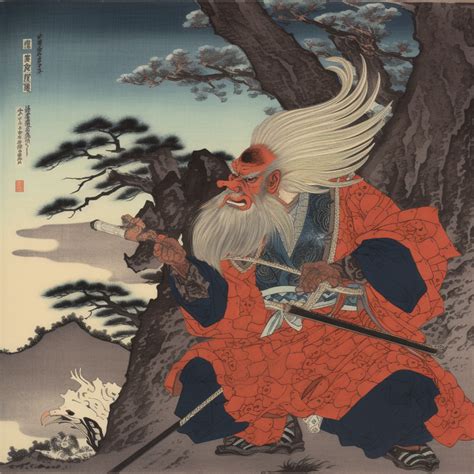 Detalle del Tenguzōshi Emaki mostrando sacerdotes con rasgos de tengu.