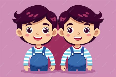 Ilustración de gemelos en estilo anime