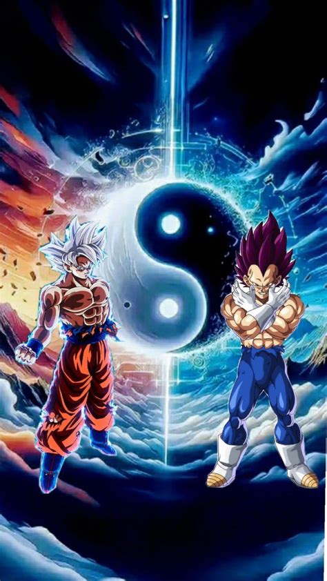 Ilustración de Goku y Vegeta fusionándose en Gogeta