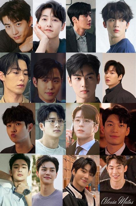 Collage de idols coreanos masculinos atractivos