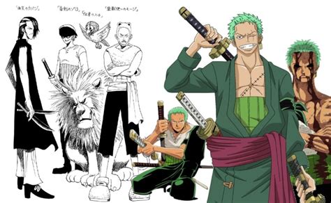 Primer boceto de Zoro en la banda de Buggy