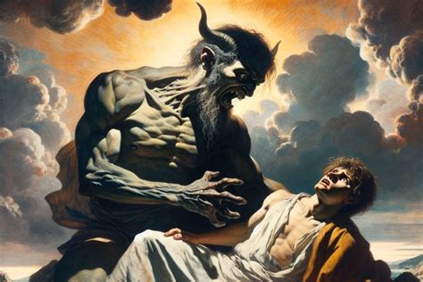Representación artística de un demonio devorando un alma