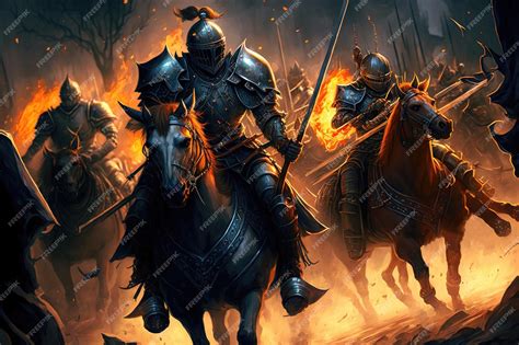 Caballeros Sagrados luchando contra un Demonio Gris