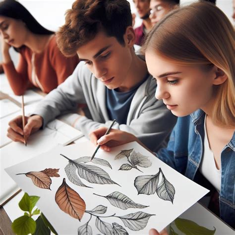 Ilustración de estudiantes dibujando manga