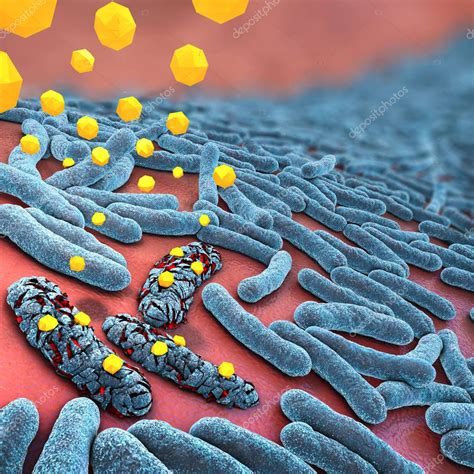 Moléculas de lejía destruyendo bacterias
