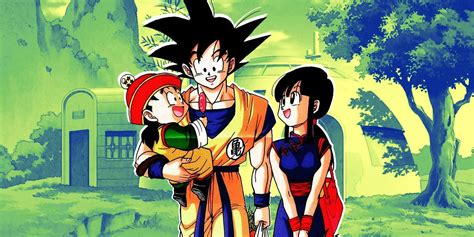 Goku, Bulma, Chi-Chi y Kame-Sen'nin en el Monte Frypan