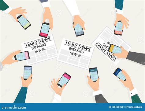 Ilustración de personas leyendo manga en sus teléfonos móviles