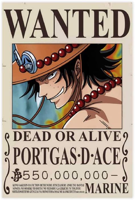 Afiche de recompensa Wanted de Portgas D. Ace