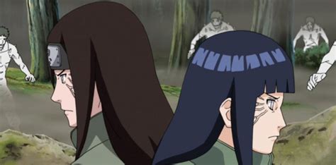 Ilustración del combate entre Hinata y Neji en los Exámenes Chūnin