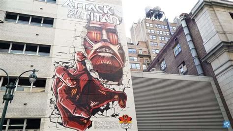 Mural de Attack on Titan en Madison Square Garden