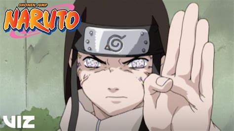 Neji Hyūga en combate con su Byakugan activado
