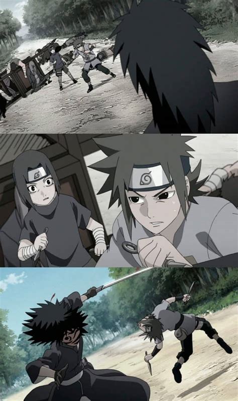 Naruto Uzumaki siendo interrogado por Danzo