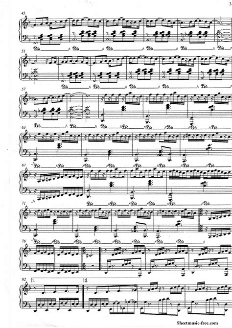 Partitura de piano con temática de Dragon Ball