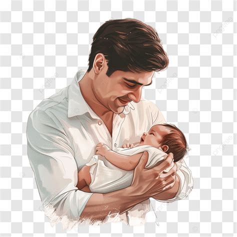 Hombre joven con un bebé en brazos